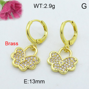 Fashion Brass Earrings  F3E402172bhva-J125