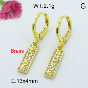 Fashion Brass Earrings  F3E402179bhva-J125