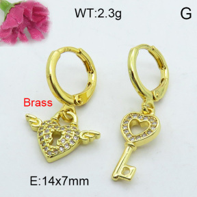 Fashion Brass Earrings  F3E402183bhva-J125