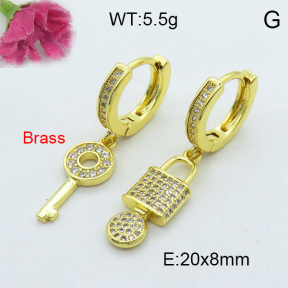 Fashion Brass Earrings  F3E402184vhkb-J125