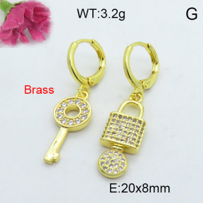 Fashion Brass Earrings  F3E402185bhia-J125