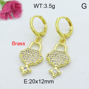 Fashion Brass Earrings  F3E402187vhha-J125
