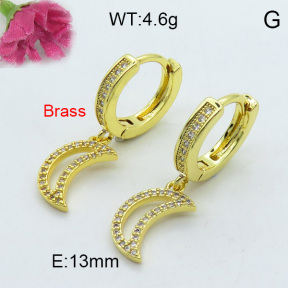 Fashion Brass Earrings  F3E402193bhva-J125