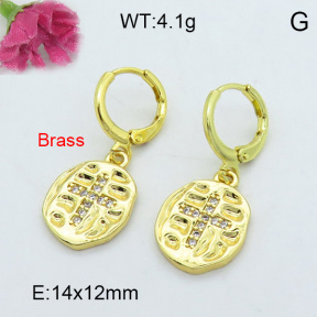 Fashion Brass Earrings  F3E402205bhva-J125