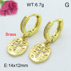 Fashion Brass Earrings  F3E402206bhia-J125
