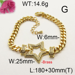 Fashion Brass Bracelet  F6B404333aija-J40