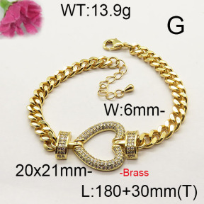 Fashion Brass Bracelet  F6B404338aija-J40