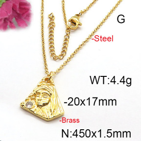 Fashion Brass Necklace  F6N403014bbml-J35