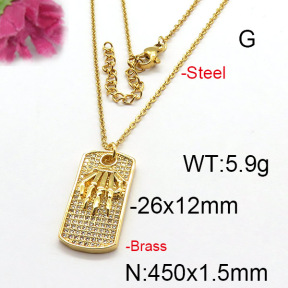 Fashion Brass Necklace  F6N403017bhva-J35