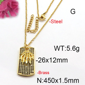 Fashion Brass Necklace  F6N403018bhva-J35