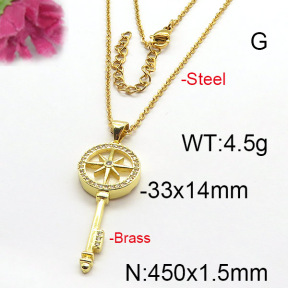 Fashion Brass Necklace  F6N403021vbpb-J35