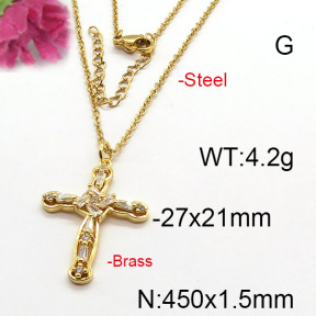 Fashion Brass Necklace  F6N403023vbpb-J35