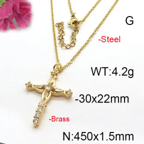 Fashion Brass Necklace  F6N403024vbpb-J35