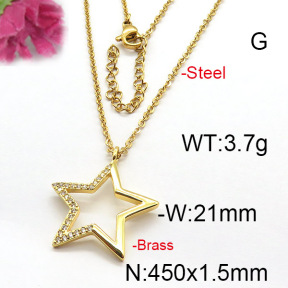 Fashion Brass Necklace  F6N403025vbnl-J35