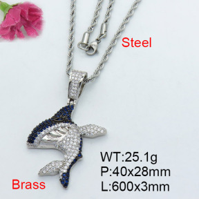 Fashion Brass Necklace  F3N403072ajha-905