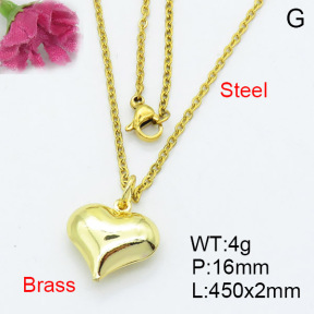 Fashion Brass Necklace  F3N200093aaha-L017