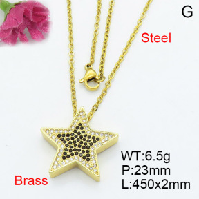 Fashion Brass Necklace  F3N403074vbmb-L017