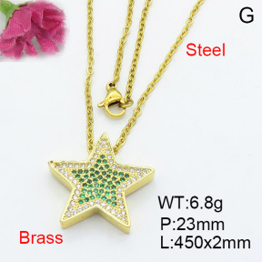 Fashion Brass Necklace  F3N403075vbmb-L017