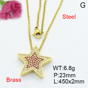 Fashion Brass Necklace  F3N403076vbmb-L017