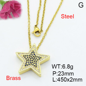 Fashion Brass Necklace  F3N403077vbmb-L017