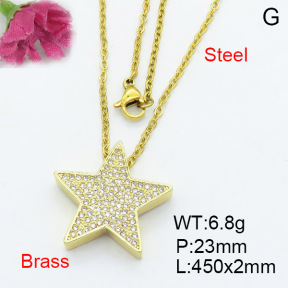 Fashion Brass Necklace  F3N403078vbmb-L017