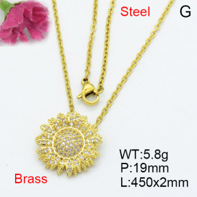 Fashion Brass Necklace  F3N403080vbmb-L017