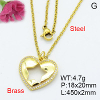 Fashion Brass Necklace  F3N403083aajl-L017