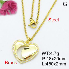 Fashion Brass Necklace  F3N403084aajl-L017