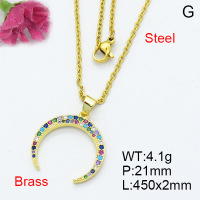 Fashion Brass Necklace  F3N403090aajl-L017