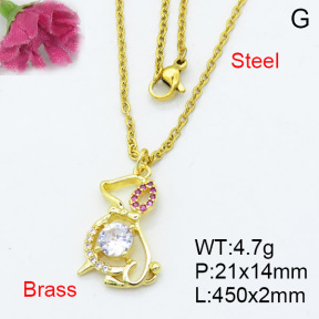 Fashion Brass Necklace  F3N403092aajl-L017