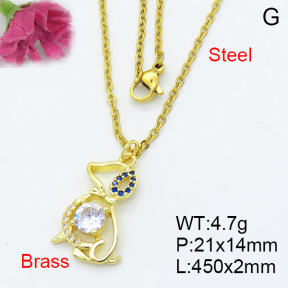 Fashion Brass Necklace  F3N403093aajl-L017