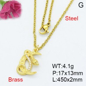 Fashion Brass Necklace  F3N403100vail-L017