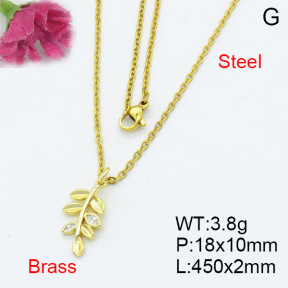 Fashion Brass Necklace  F3N403102vail-L017