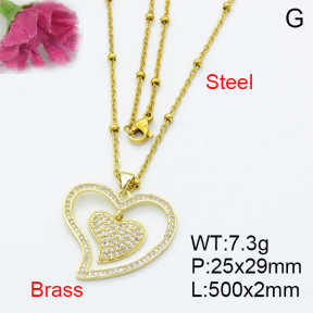 Fashion Brass Necklace  F3N403105vbmb-L017