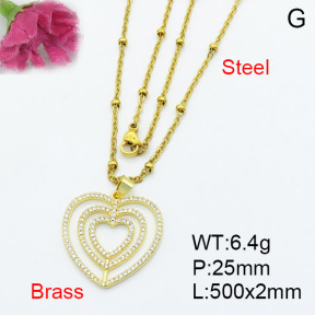 Fashion Brass Necklace  F3N403109vbmb-L017