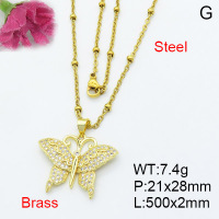 Fashion Brass Necklace  F3N403112vbmb-L017
