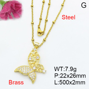 Fashion Brass Necklace  F3N403114aakl-L017
