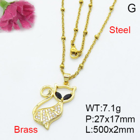 Fashion Brass Necklace  F3N403117aajl-L017