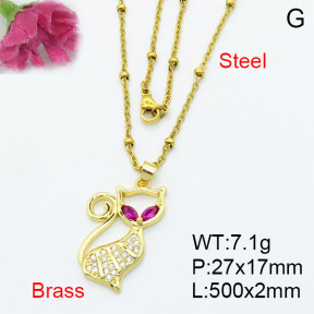 Fashion Brass Necklace  F3N403118aajl-L017