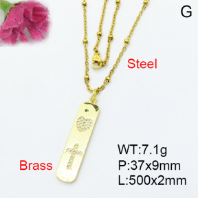 Fashion Brass Necklace  F3N403122baka-L017