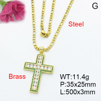 Fashion Brass Necklace  F3N403124vbnl-L017