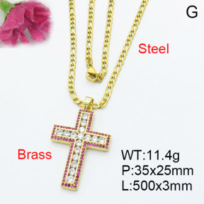 Fashion Brass Necklace  F3N403125vbnl-L017