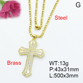 Fashion Brass Necklace  F3N403127vbmb-L017