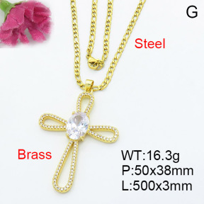 Fashion Brass Necklace  F3N403128vbpb-L017