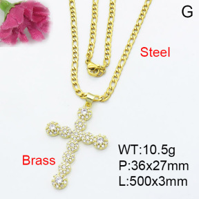 Fashion Brass Necklace  F3N403129vbmb-L017