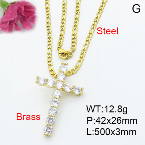 Fashion Brass Necklace  F3N403131vbmb-L017