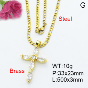 Fashion Brass Necklace  F3N403135vbmb-L017