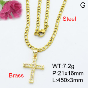 Fashion Brass Necklace  F3N403139vail-L017