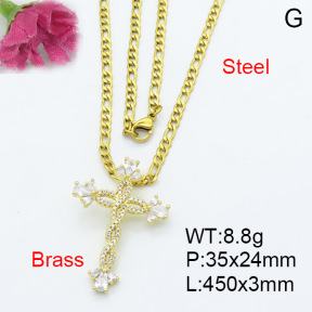 Fashion Brass Necklace  F3N403144vbmb-L017