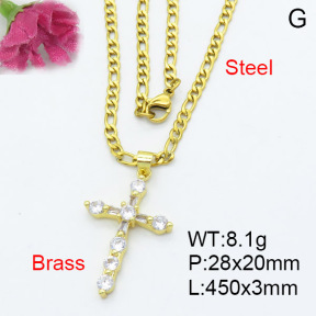 Fashion Brass Necklace  F3N403145baka-L017